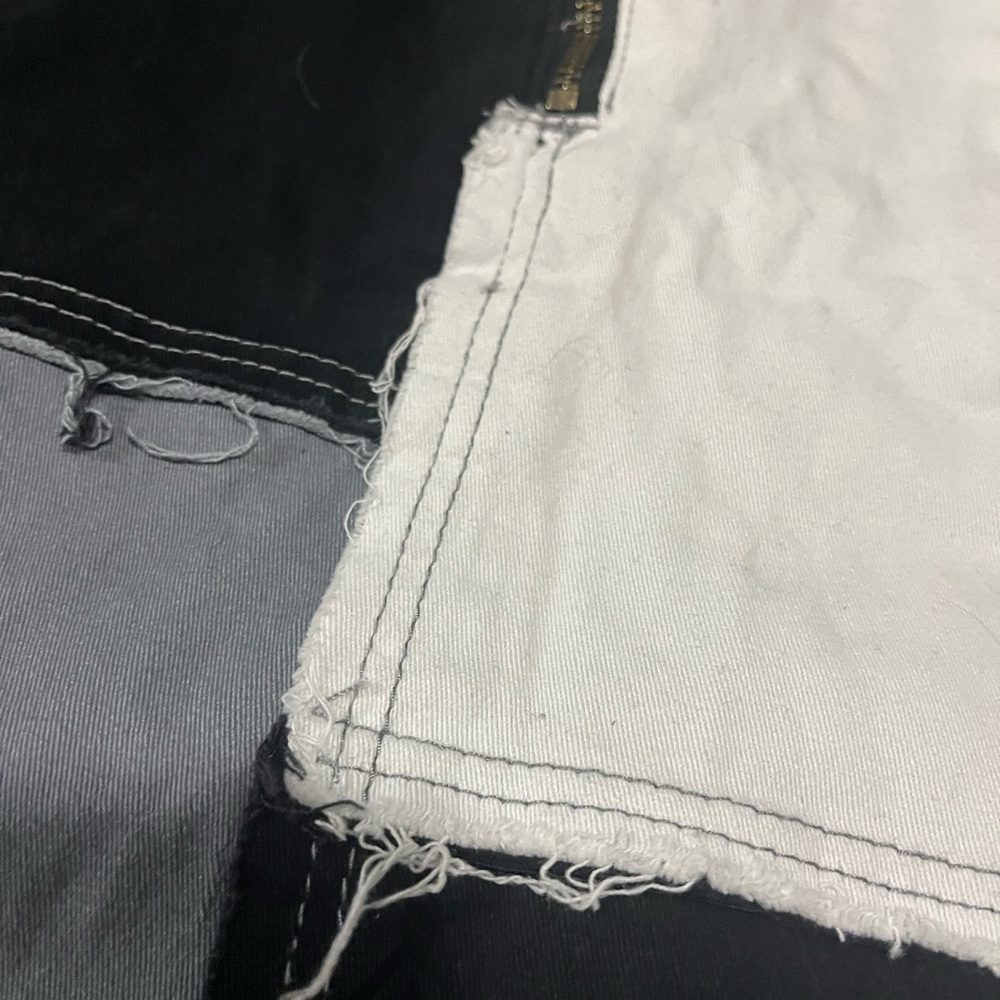 New Black and White Patchwork Denim Skirt - Picture 2 of 3